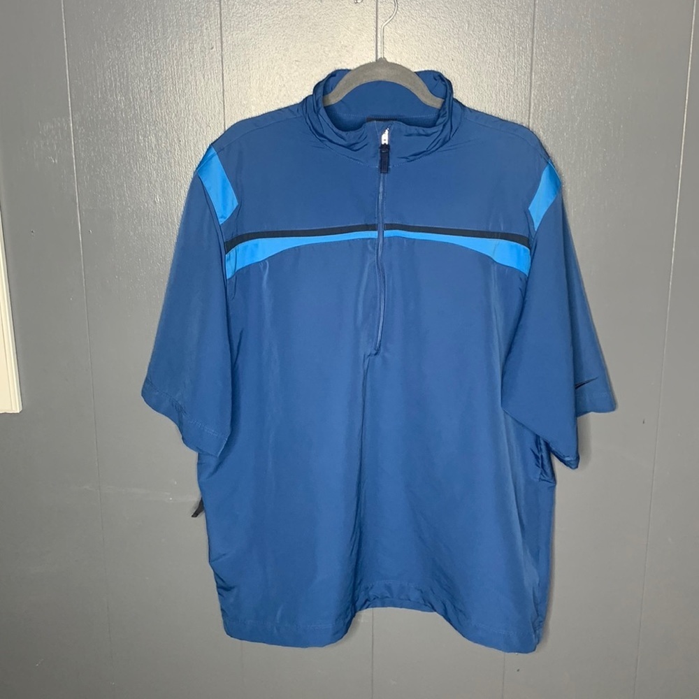 Nike Golf Blue and Black 1/2 Zip Wind Shirt XL